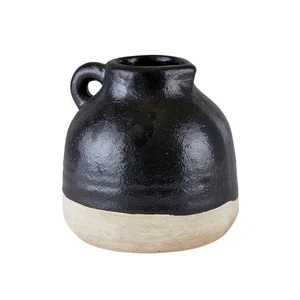 Black Artisan Dipped Vase - Small