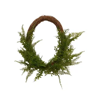 Wreath - Oval Twig Base, Mixed Ferns