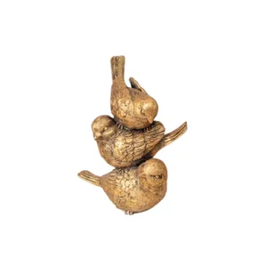 Stacked Gold Tone Bird Figurine