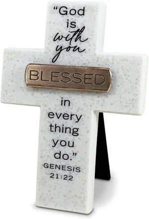 Tabletop Cross Copper Accented Blessed