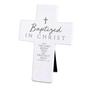 Tabletop Cross Baptized In Christ Resin