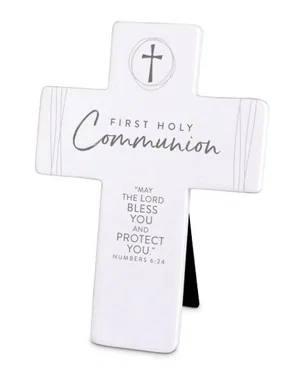 Tabletop Cross Holy Communion White