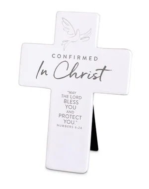 Tabletop Cross Confirmed In Christ White