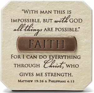 Tabletop Plaque Faith Bronze 3.75H