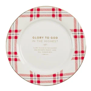 Plate Set 4pc Christmas Plaid