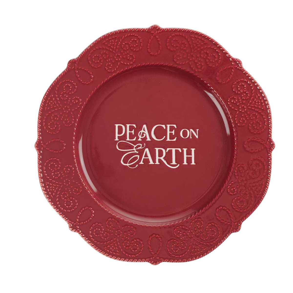 Image of Plate Peace on Earth Red