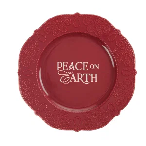 Plate Peace on Earth Red