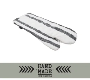 Set of 2 Grey Stripes Oven Mits