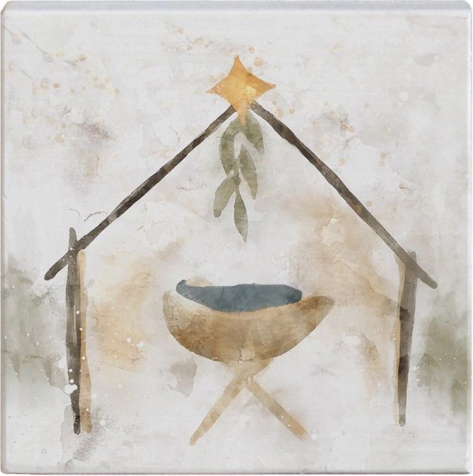 Image of Watercolor Manger Block