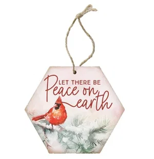 Peace Earth Cardinal Ornament