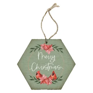 Merry Cardinal Poinsettia Ornament