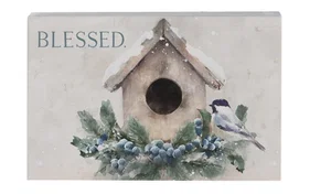 Blessed Winter Birdhouse Block