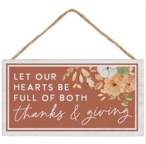 Thanks & Giving Rust Hanging Art