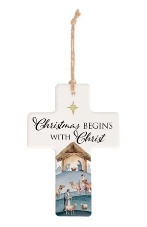 Christmas Cross Orn- Christ