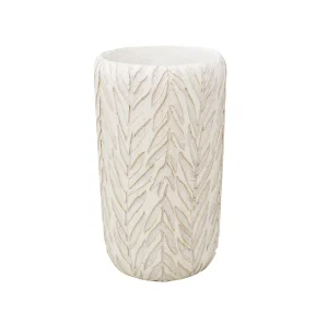 White Leave Pot