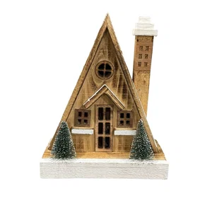 LED Natural Wooden Cabin w/ Timer