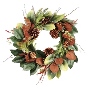 Fall Wreath Magnolia Leaves 24"