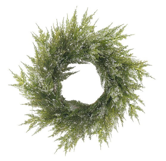 Image of Snow-Frosted Cedar Wreath 24′