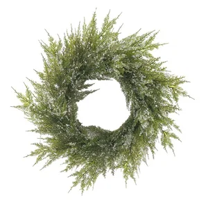 Snow-Frosted Cedar Wreath 24"