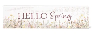 Decorative Sign Hello Spring 3x16