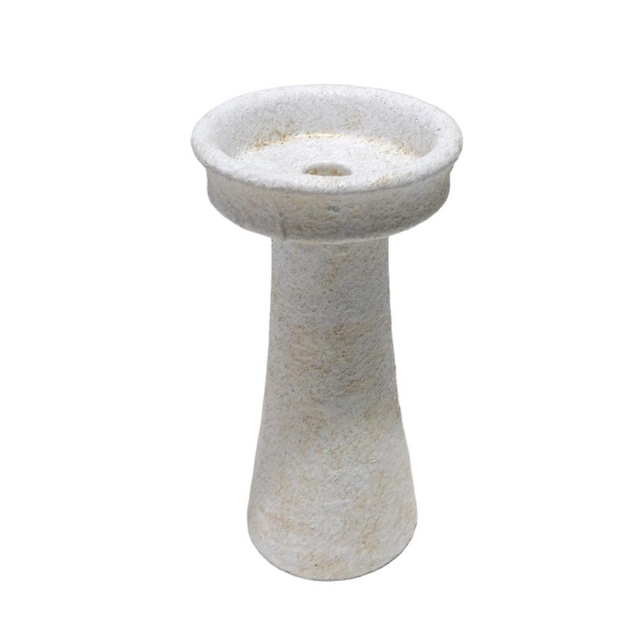 Pillar Candle Holder Cement 4"x8" Cream Finish