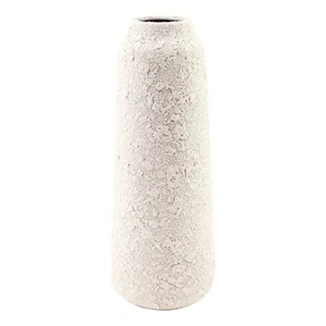 Metal Vase 5"x12" Beige Sand Finish