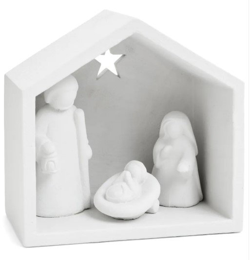 Image of Decor Nativity Cement White 4×7