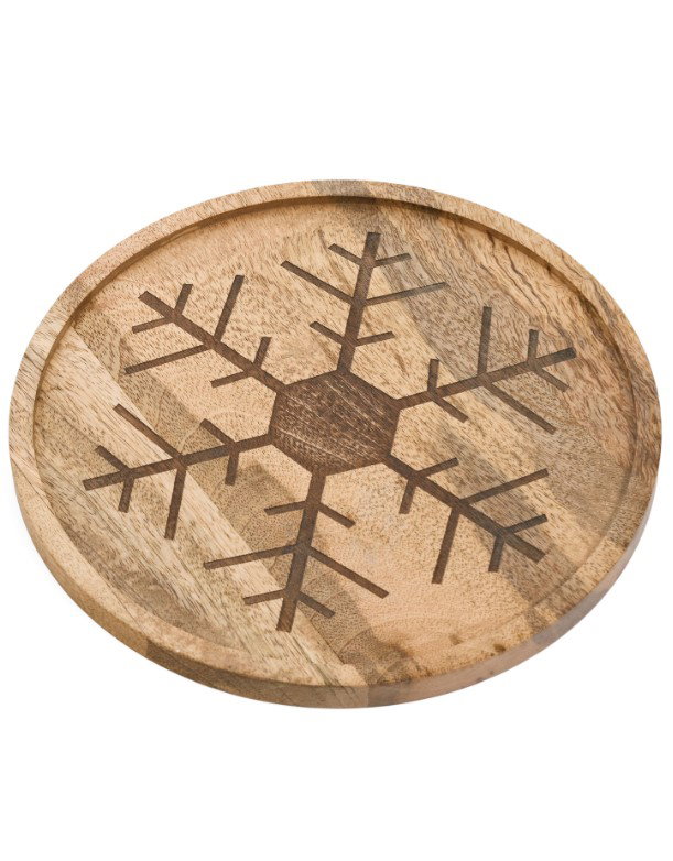 Image of Mango Wood Snowflake Board 10×10