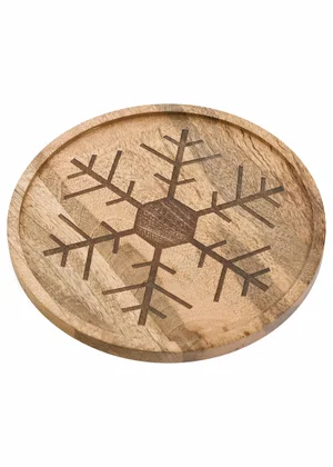 Mango Wood Snowflake Board 10x10