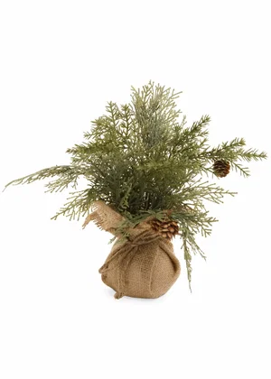 Small Cedar Tree w/ Jute Base 3"x12"