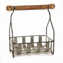 Image of Basket with Wooden Handle