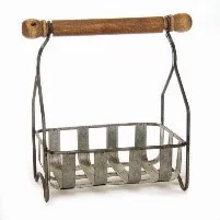 Basket with Wooden Handle