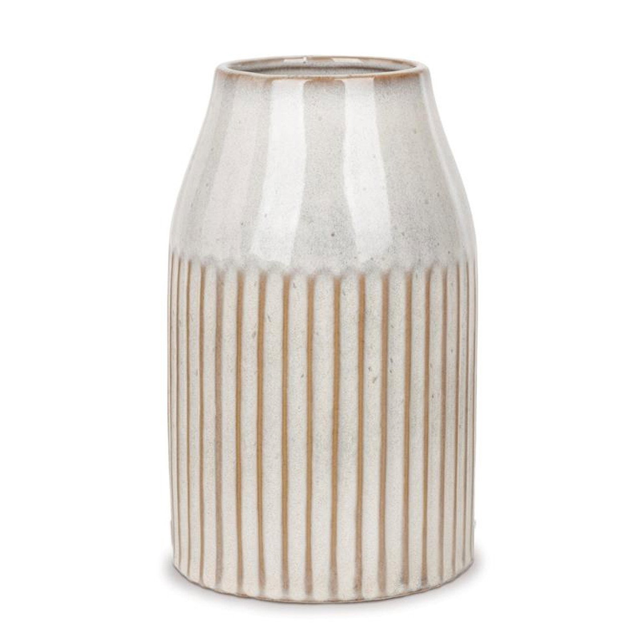 Image of Ceramic Ribbed Vase