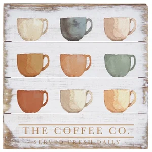 Coffee Co. Cups Wood Sign 6"
