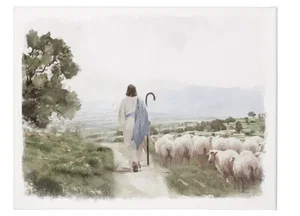 Jesus Shepherd Flock Canvas 9"x12"