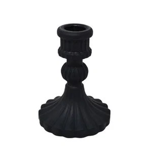 Glass Candleholder Black