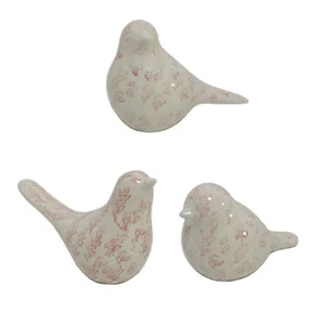 3 Asst Pink Floral Birds (Sold Invidually)