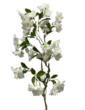 35" White Cherry Blossom Spray