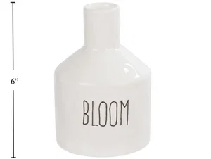 Farmhouse Modern Ceramic Bloom'  Vase, 5.75"H