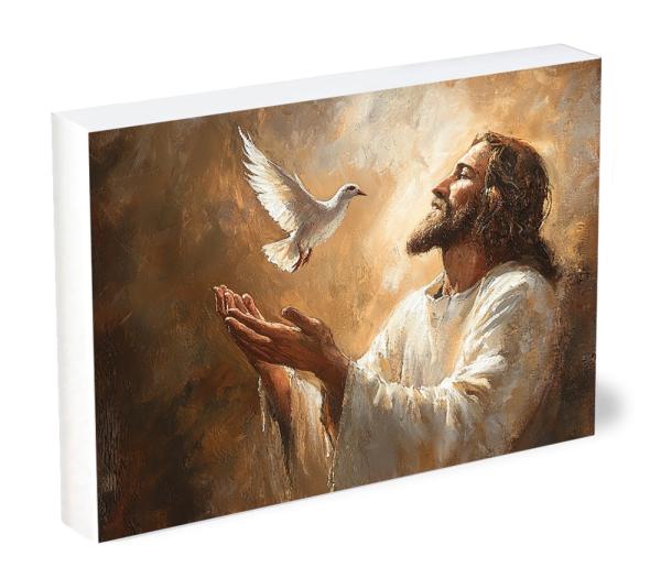 Image of Shelfie Sitter Jesus and the Holy Spirit 4×5