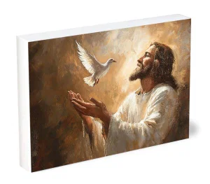 Shelfie Sitter Jesus and the Holy Spirit 4x5