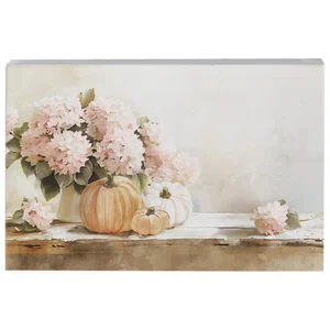 Hydrangea Vase Pumpkins Block