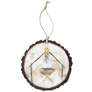 Watercolor Manger Ornament