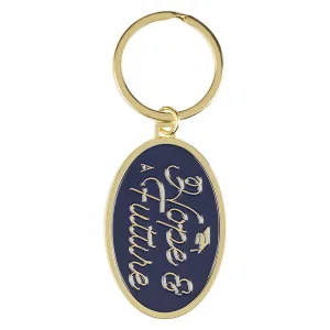 Hope and a Future Blue Oval Metal Key Ring