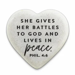 Scripture Stone Hope Heart Peace, 2 1/4"