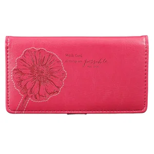 Checkbook Wallet Pink All Things are Possible Matt. 19:26