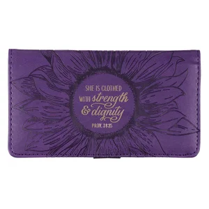 Checkbook Wallet Purple Strength & Dignity Prov. 31:25