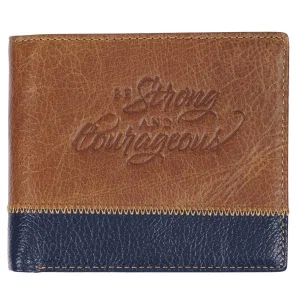 Wallet Leather Two-tone Be Strong & Couragous Josh. 1:9