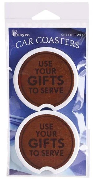 Car Coasters Use Your Gifts To Serve 2Pk