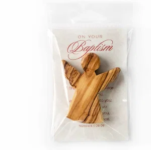 Olive Wood Girls' Baptism Comfort Angel